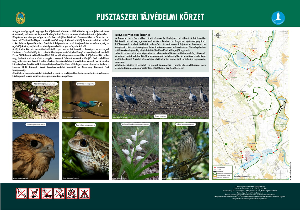 Tanösvénytáblák a Pusztaszeri Tájvédelmi Körzetben