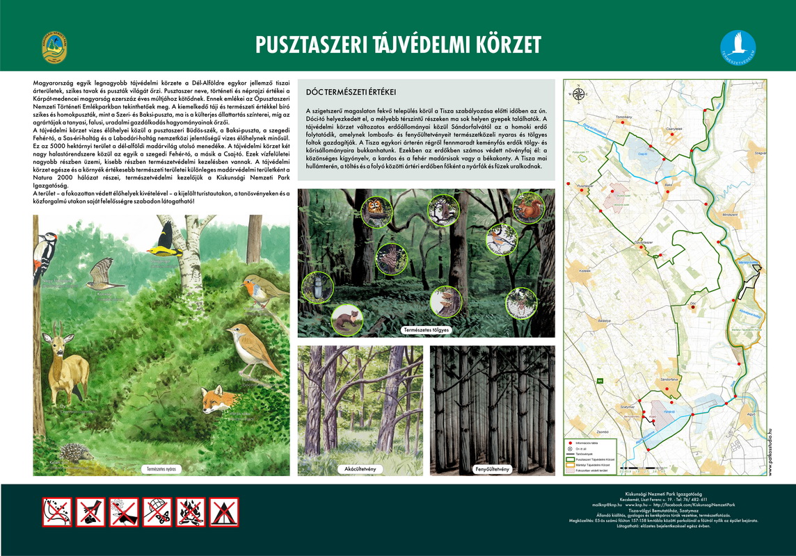 Tanösvénytáblák a Pusztaszeri Tájvédelmi Körzetben