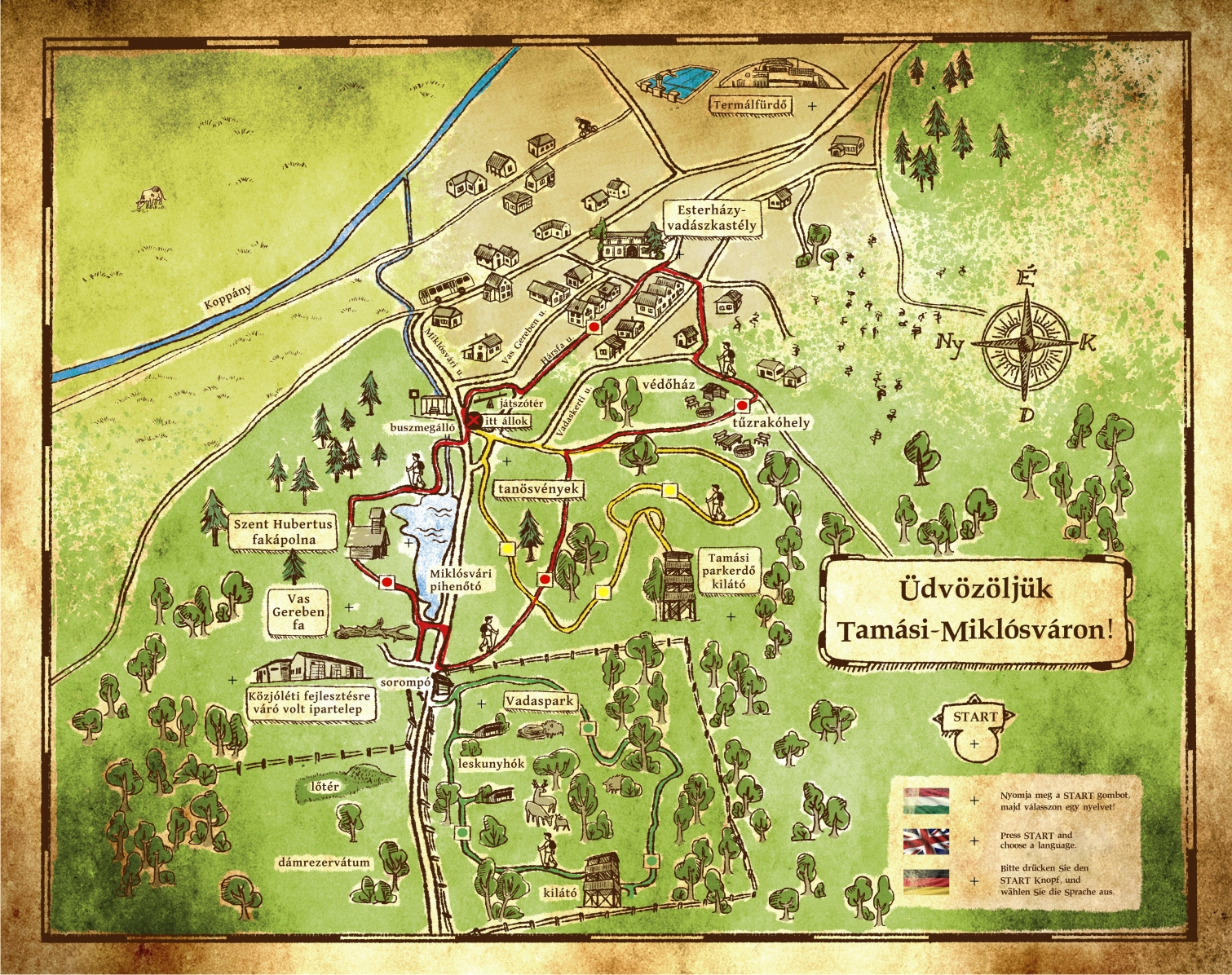 Tanösvénytáblák és játékok a Tolnai-hegyháton