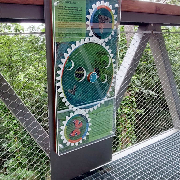 Tanösvénytábla fogaskerekes forgatókkal