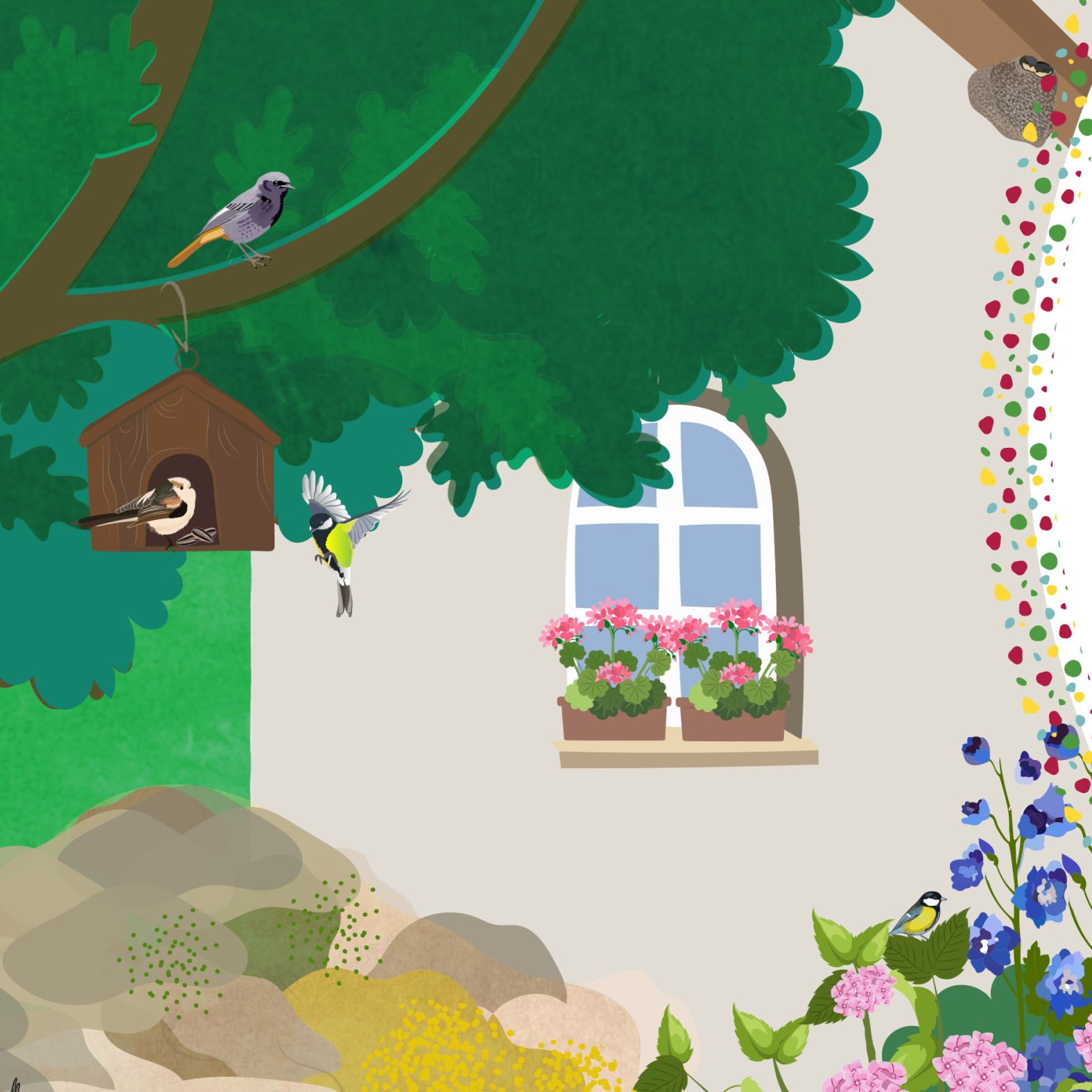 Milyen állatok élhetnek a kertünkben? - tanösvénytábla részlete