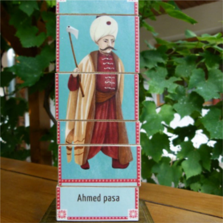 Oszlopkirakó török és magyar katonákkal