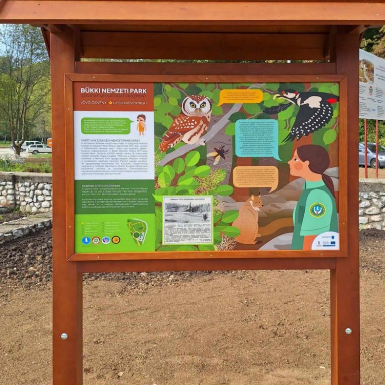 Tanösvénytábla a Bükki Nemzeti Parkról