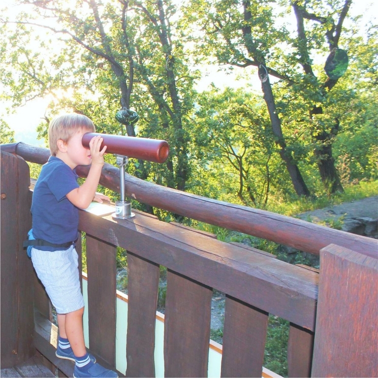 Kid spotting animals - Bambino usando il monoculare