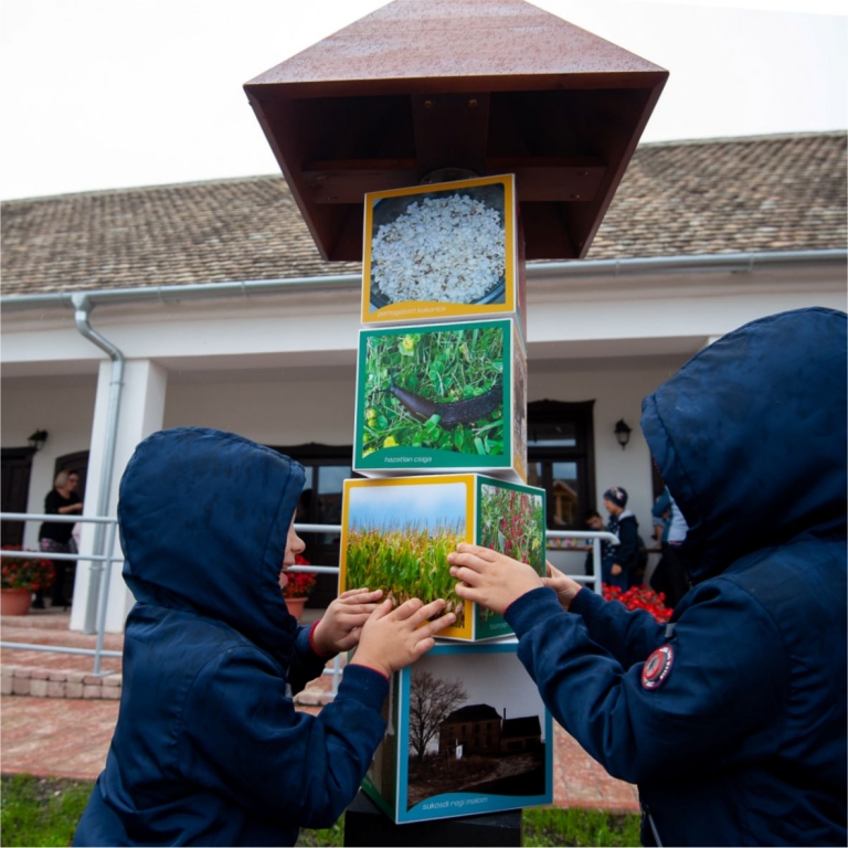 Forgatós oszlop az udvaron