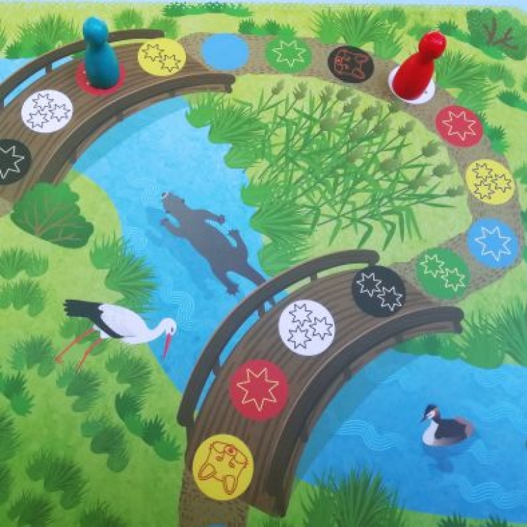 Társasjáték tábla részlete - Gyűjtögetés erdőn-mezőn